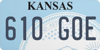 KS license plate 610GOE