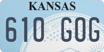 KS license plate 610GOG