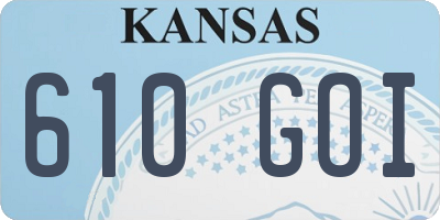 KS license plate 610GOI