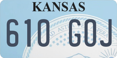 KS license plate 610GOJ