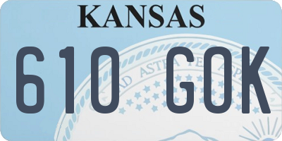 KS license plate 610GOK