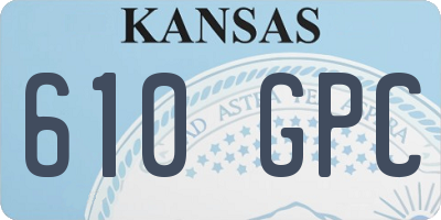 KS license plate 610GPC