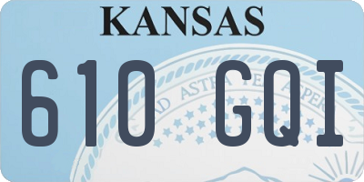 KS license plate 610GQI