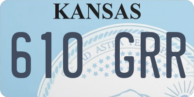 KS license plate 610GRR