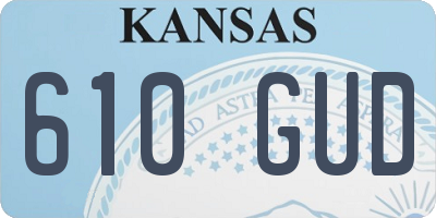 KS license plate 610GUD