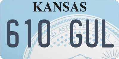 KS license plate 610GUL