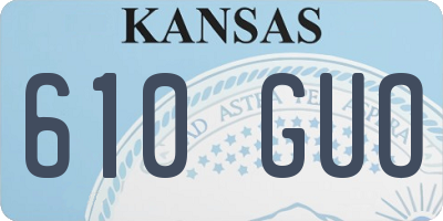 KS license plate 610GUO