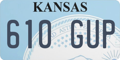 KS license plate 610GUP