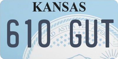 KS license plate 610GUT