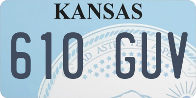 KS license plate 610GUV