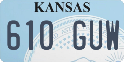 KS license plate 610GUW