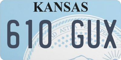 KS license plate 610GUX