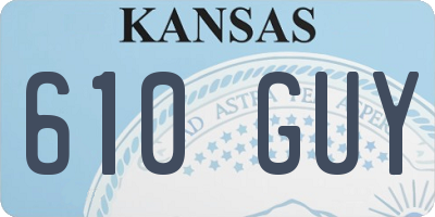 KS license plate 610GUY