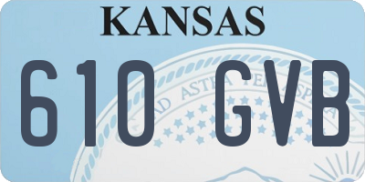 KS license plate 610GVB
