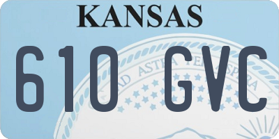 KS license plate 610GVC