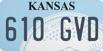 KS license plate 610GVD