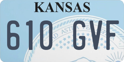 KS license plate 610GVF