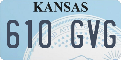 KS license plate 610GVG