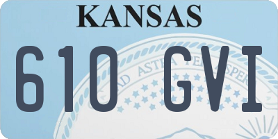 KS license plate 610GVI