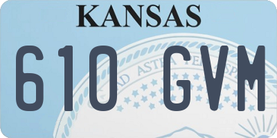 KS license plate 610GVM