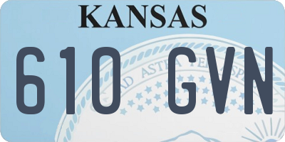 KS license plate 610GVN