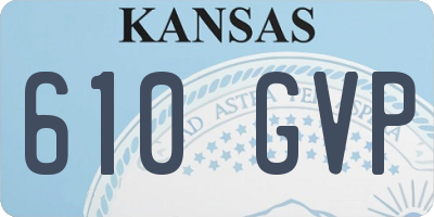 KS license plate 610GVP