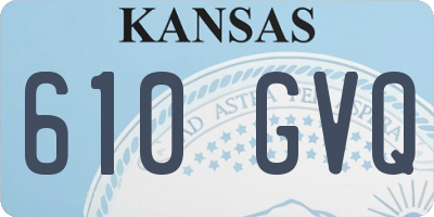 KS license plate 610GVQ