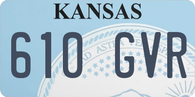 KS license plate 610GVR