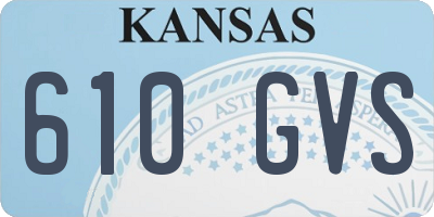 KS license plate 610GVS