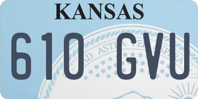 KS license plate 610GVU