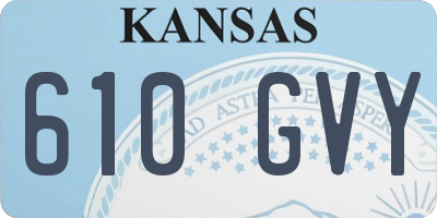 KS license plate 610GVY