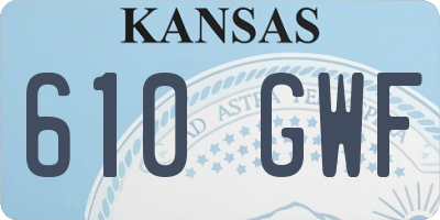 KS license plate 610GWF