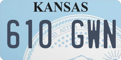 KS license plate 610GWN