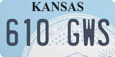 KS license plate 610GWS