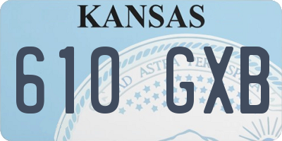KS license plate 610GXB