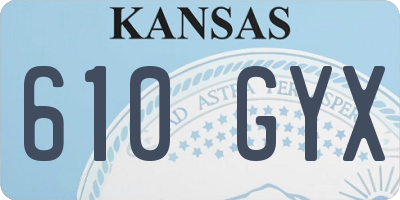 KS license plate 610GYX