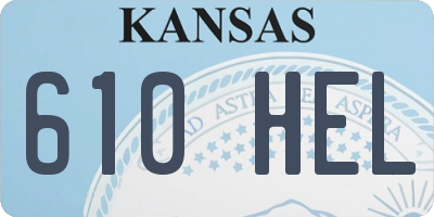 KS license plate 610HEL
