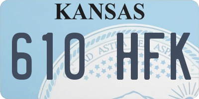 KS license plate 610HFK