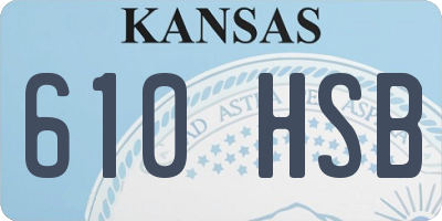 KS license plate 610HSB