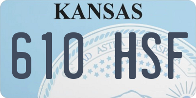KS license plate 610HSF
