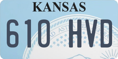 KS license plate 610HVD