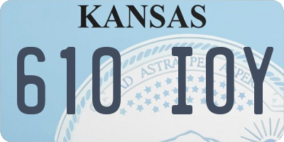 KS license plate 610IOY