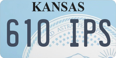 KS license plate 610IPS