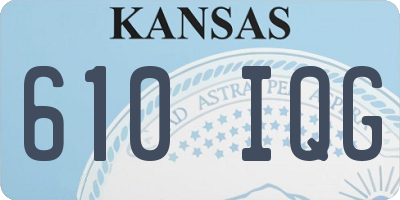 KS license plate 610IQG