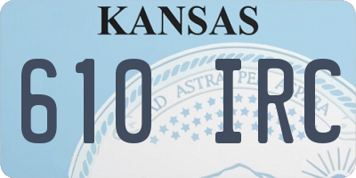 KS license plate 610IRC