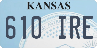 KS license plate 610IRE