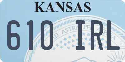 KS license plate 610IRL