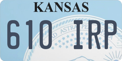 KS license plate 610IRP