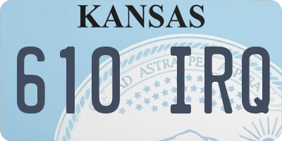 KS license plate 610IRQ