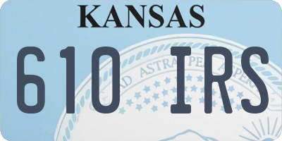 KS license plate 610IRS